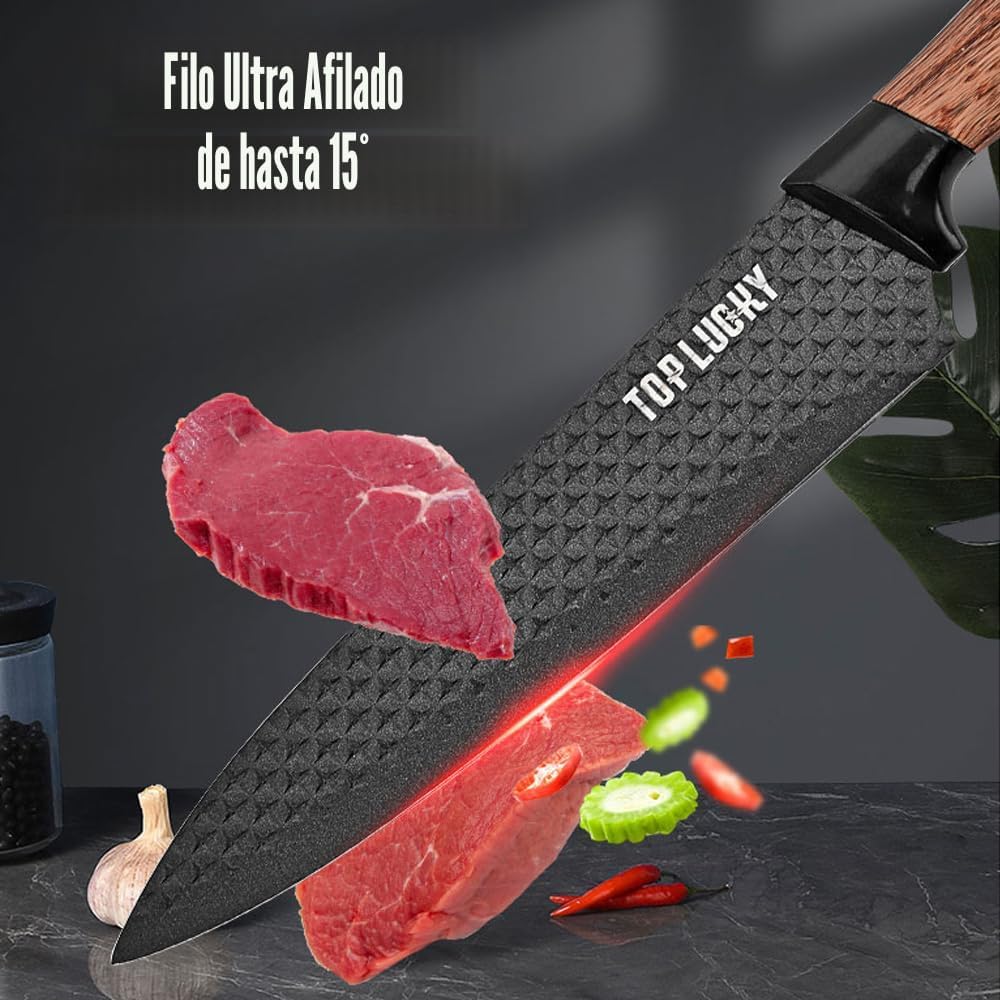 Juego de Cuchillos, Wiztoynia Juego de Cuchillos de Cocina Negros d...