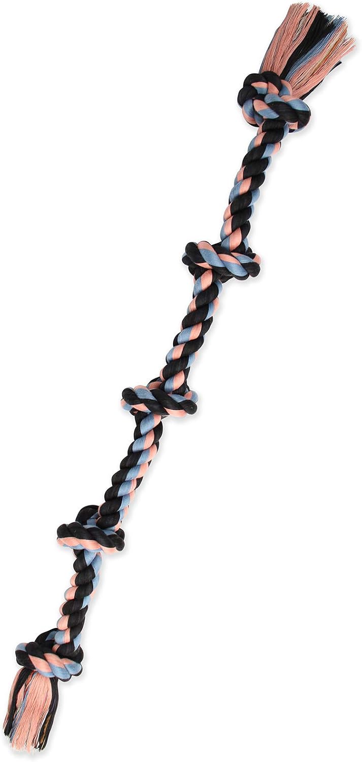 Mammoth Flossy Chews - Tirador de cuerda multicolor de 5 nudos, jug...