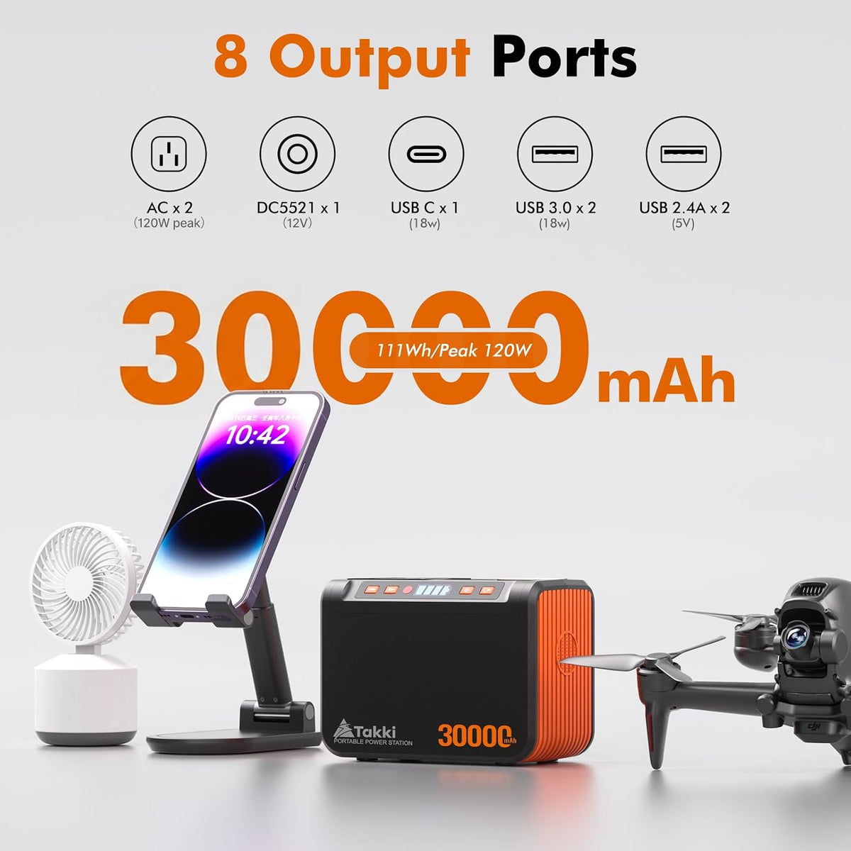 Takki Generador solar portátil de 111 Wh con panel solar plegable d...