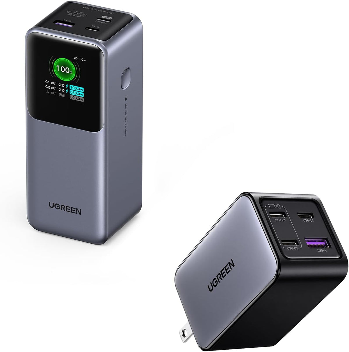 UGREEN Nexode Power Bank - Paquete de 20000 mAh con bloque de carga...