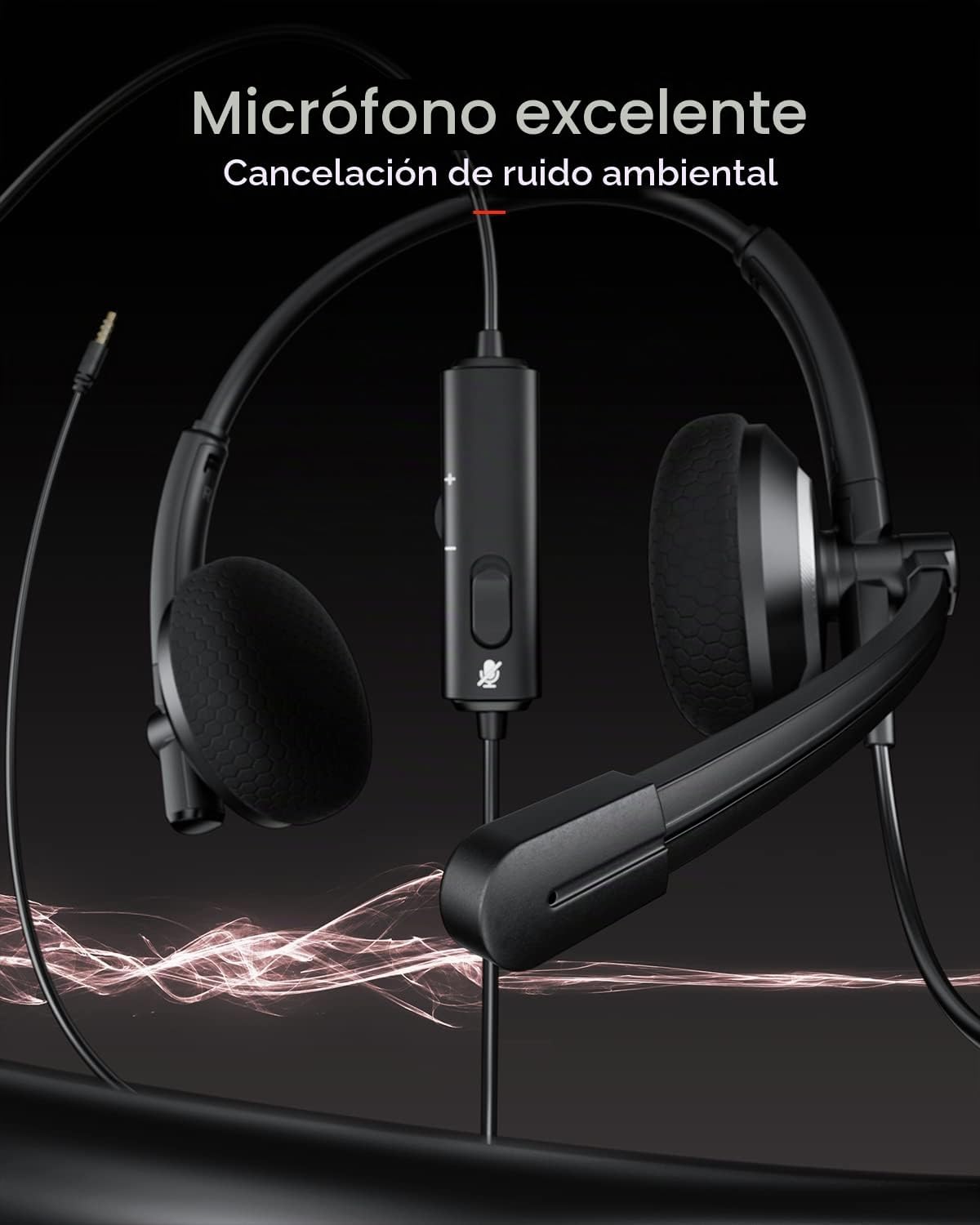 awatrue - Auriculares con cable con micrófono para PC y portátil -...