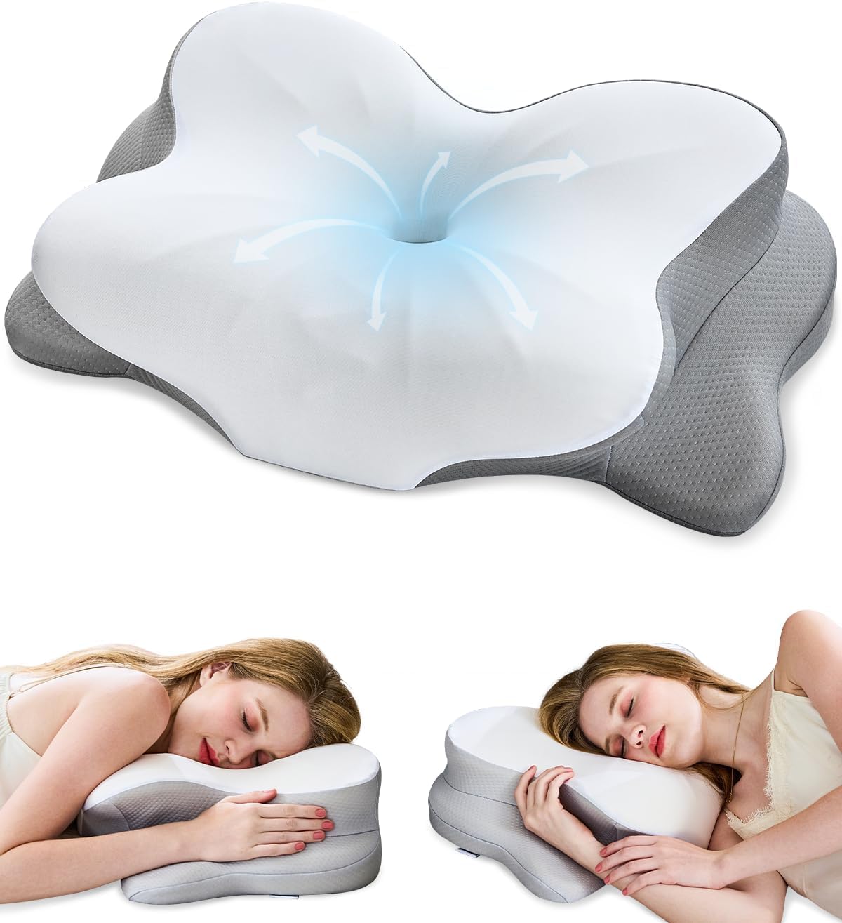 CosBed Almohada cervical para el cuello, almohada de espuma viscoel...