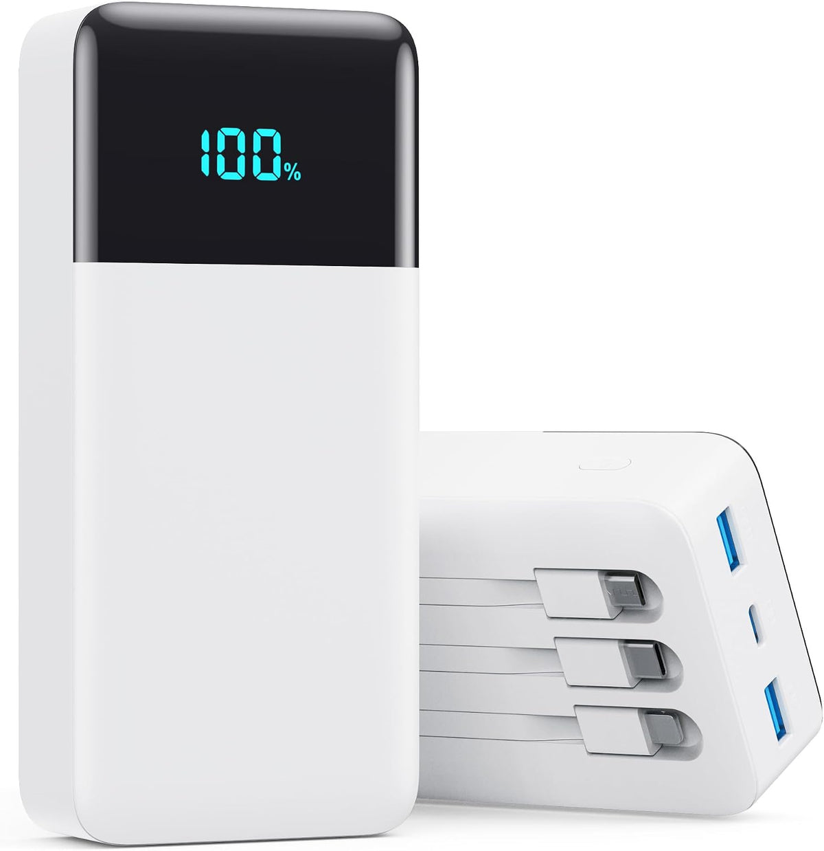Cargador portátil de 50800 mAh con 3 cables integrados, 25 W PD QC4...