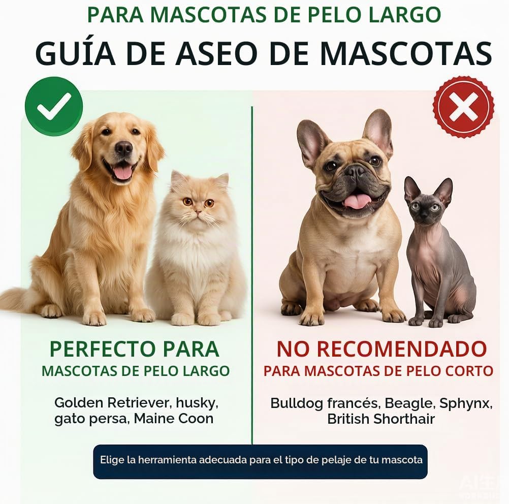 Tpotato Deshedding - Cepillo para perros de pelo largo y gatos, ras...
