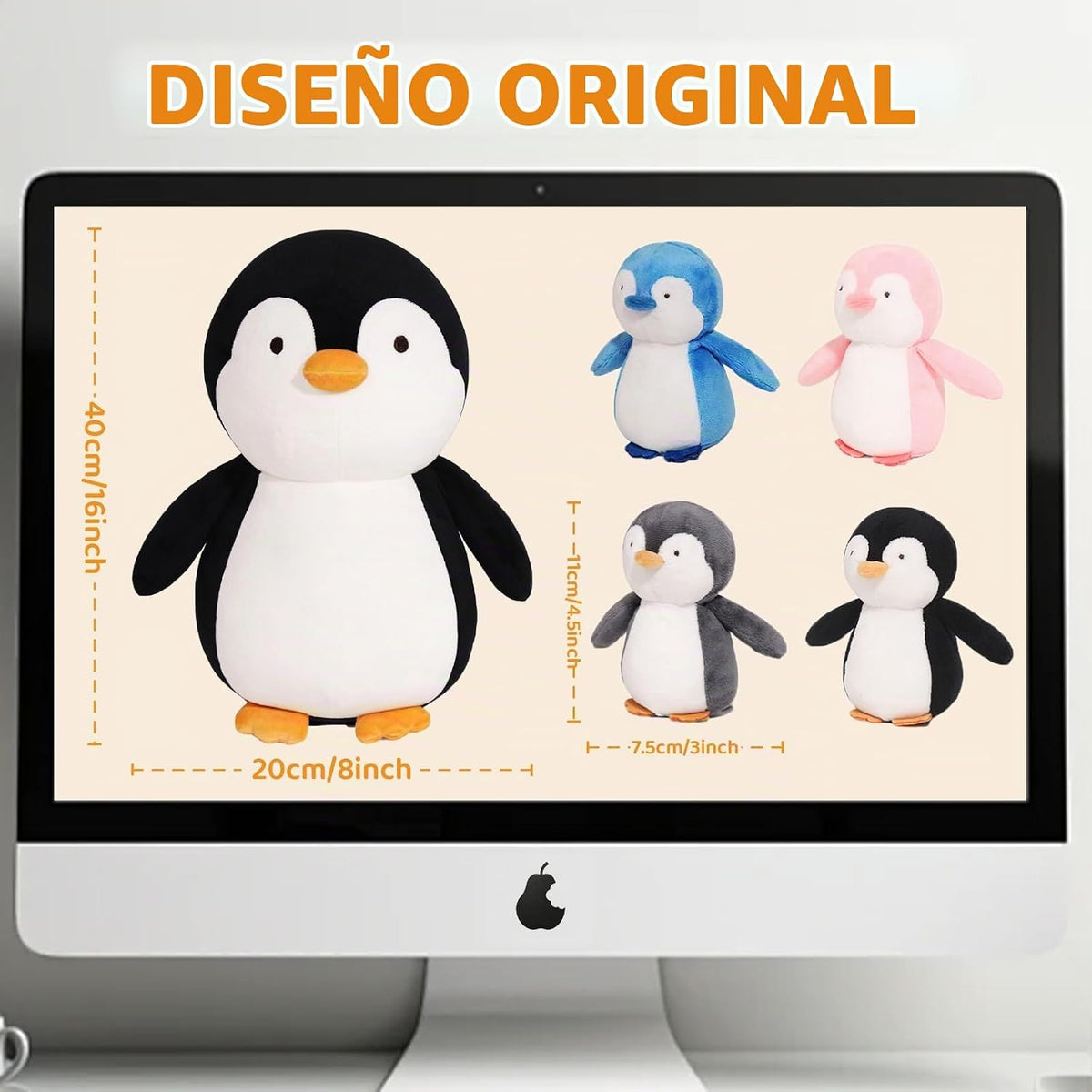 MMguai Juego de 5 Piezas de Animales de Peluche de Pingüinos, Peluc...