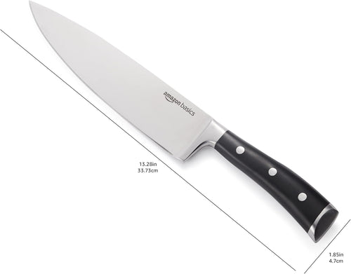 Amazon Basics Cuchillo de chef clásico de acero inoxidable de 8 pul...