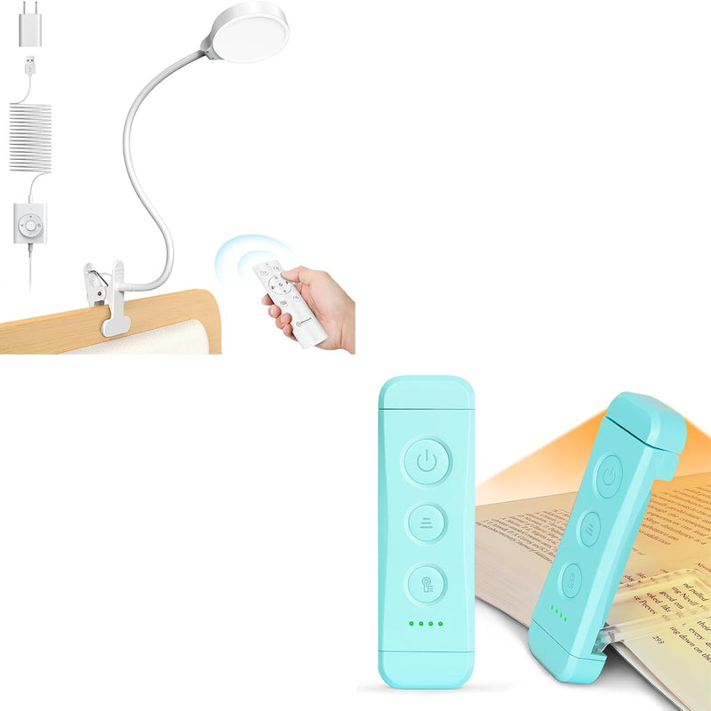 Glocusent Luz con clip y luz de libro para leer en la cama