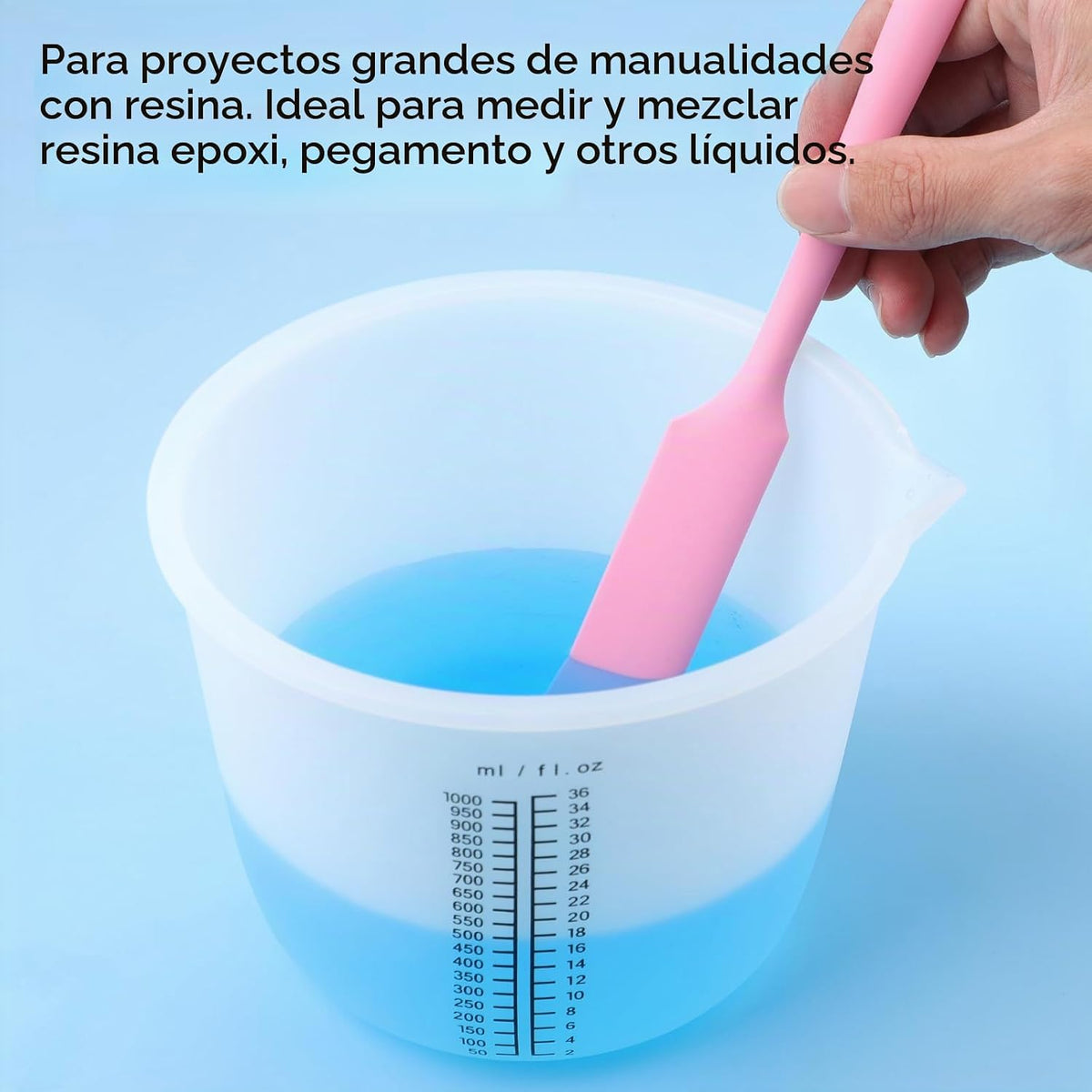 Gartful Tazas de medición de silicona reutilizables de 1000 ml, taz...