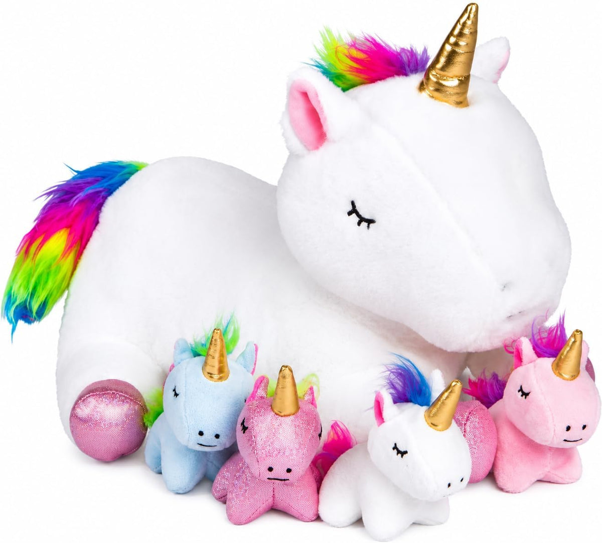 Animales de peluche de unicornio PixieCrush para niñas, juego de 5...