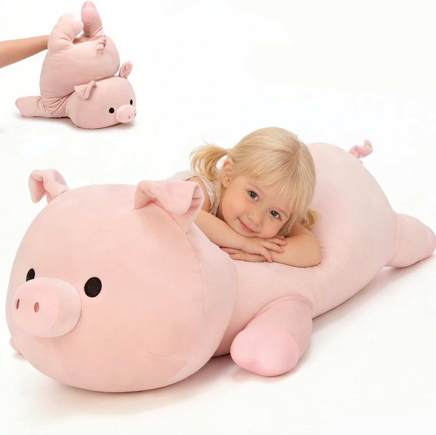 MaoGoLan - Almohada de peluche de cerdo rosa, almohada corporal de...