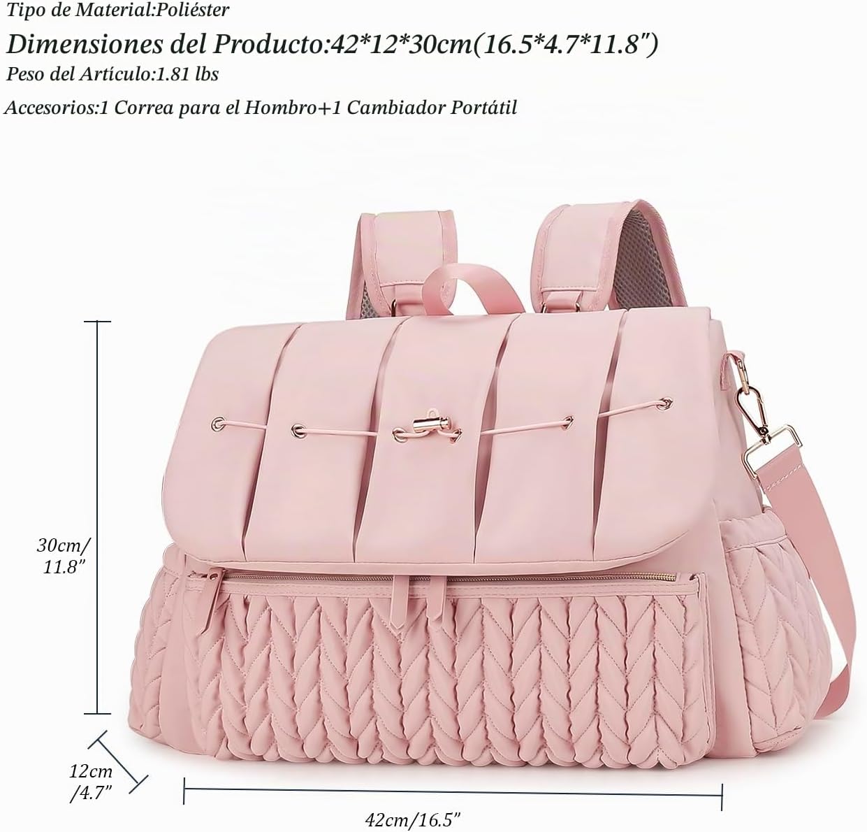 Lmbabter Bolsa para pañales, mochila de mensajero, mochila de viaje...