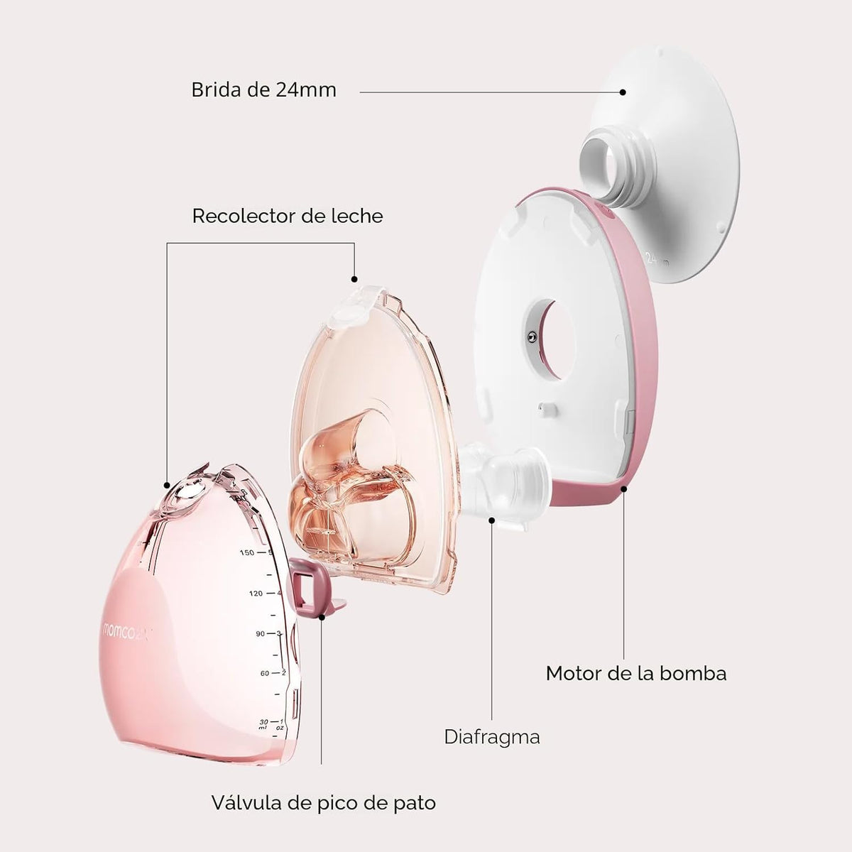 Momcozy Air 1 Inserts 0.748 in, silicona de grado alimenticio y lib...