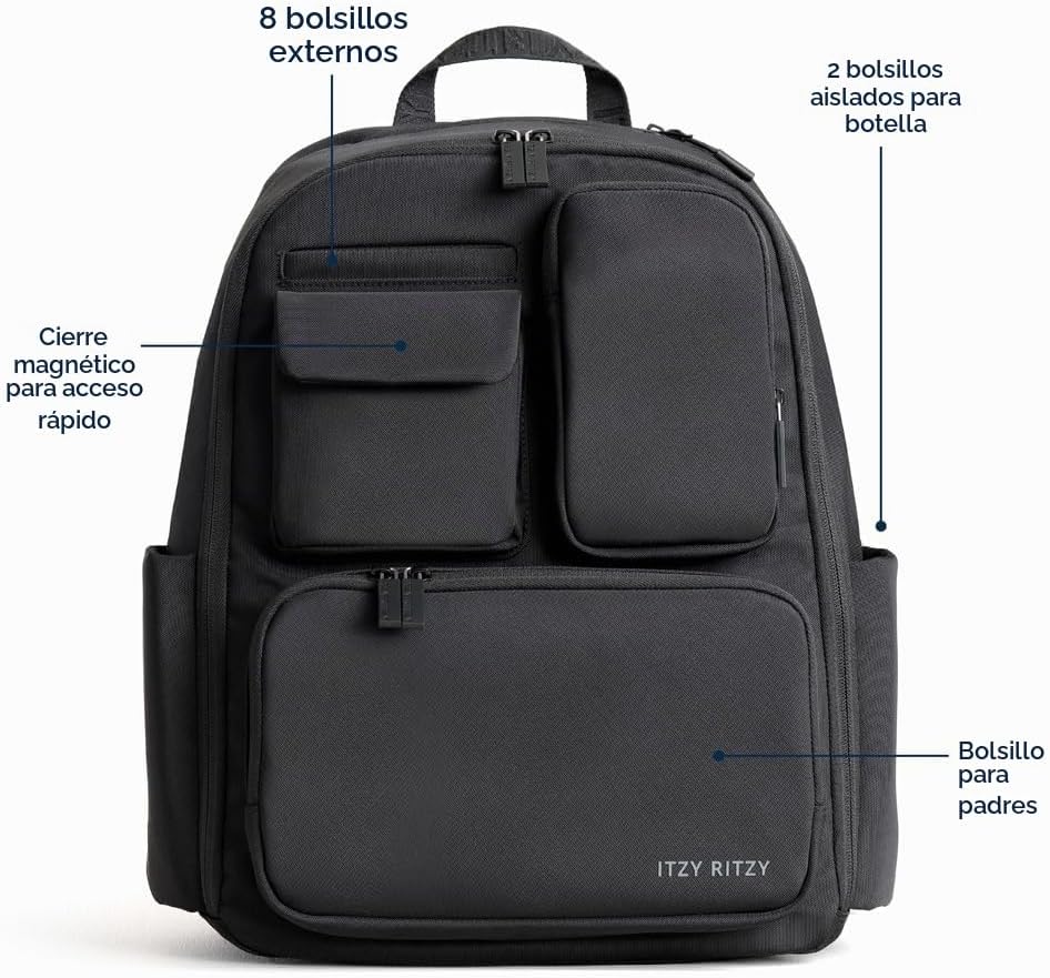 Itzy Ritzy Mochila para Pañales Utilitaria \u2013 Cuenta con 17 Bol...