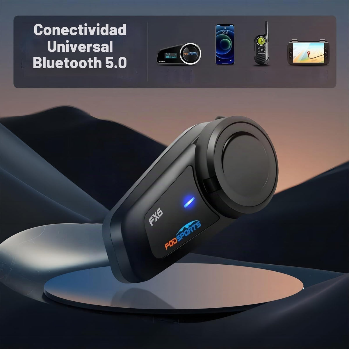 Fodsports FX6 - Auriculares Bluetooth para motocicleta, intercomuni...