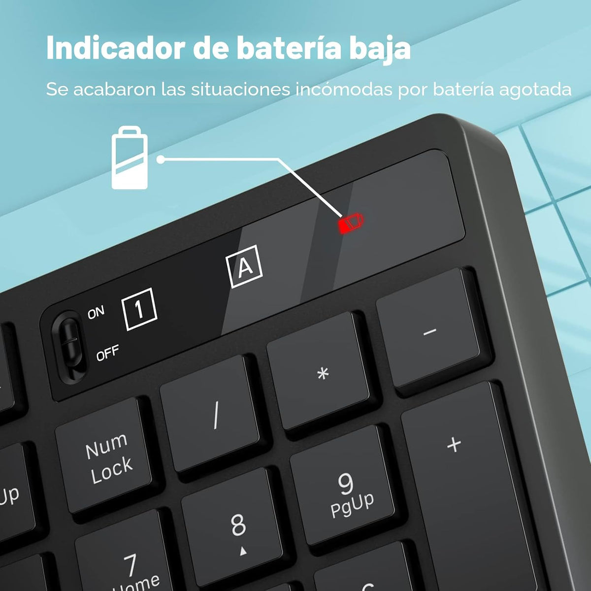 Combo de Teclado y Ratón Inalámbrico, Lovaky Teclado y Ratón Ergonó...