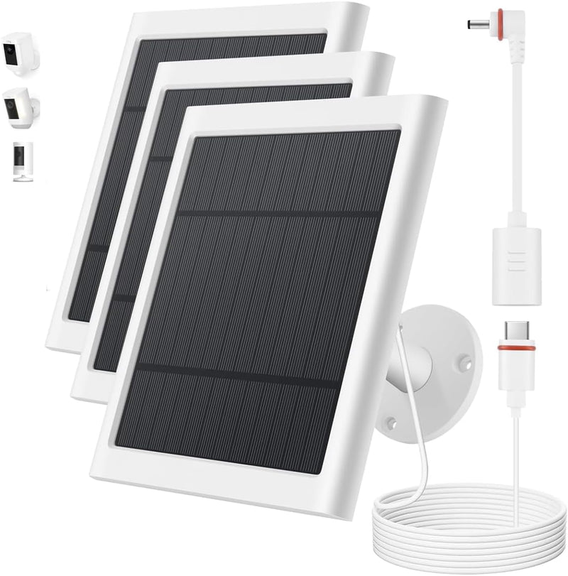 Panel solar para cámara de anillo, paquete de 3 cargadores solares...