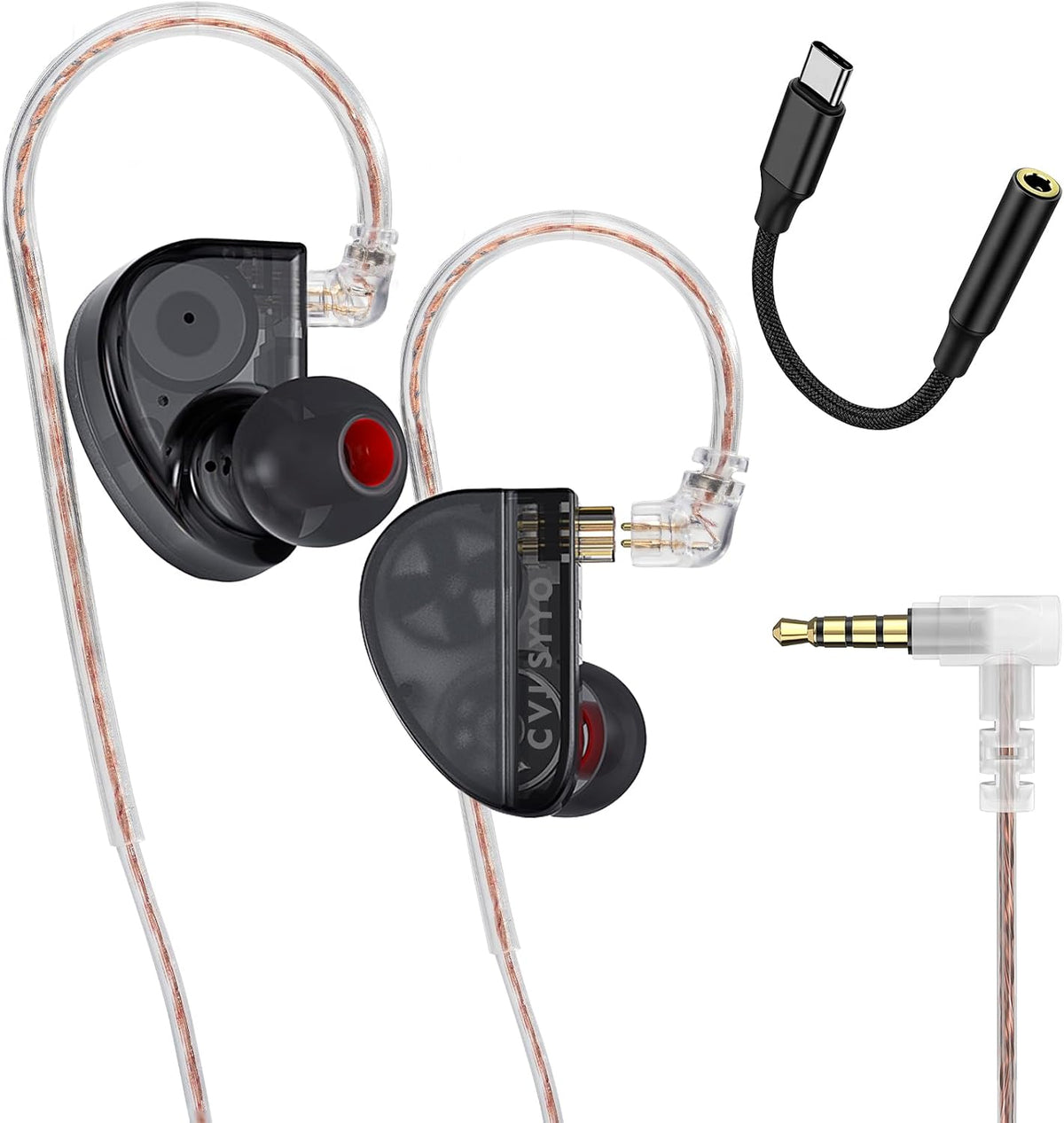 IEM de alta fidelidad equilibrado con 0.1 in+USB C, auriculares par...