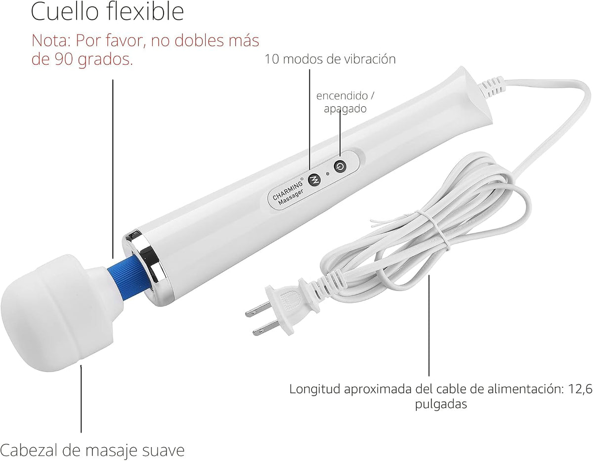 Encantador masajeador de espalda de mano con cable de 10 velocidade...