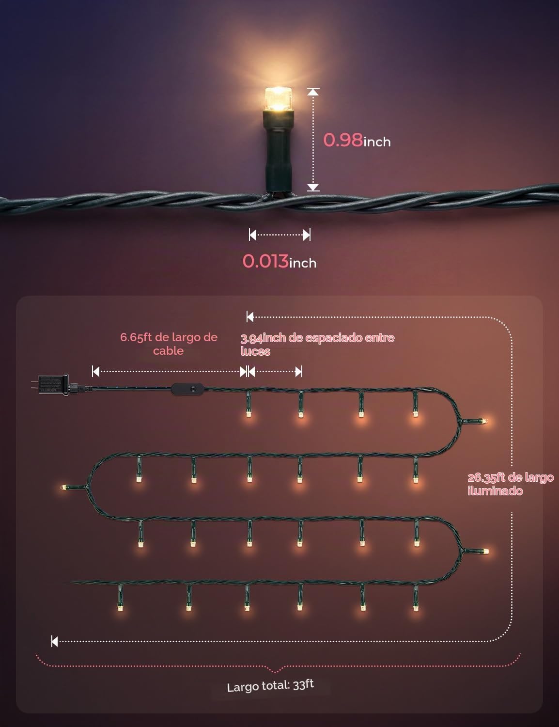Minetom - Luces de árbol de Navidad y Halloween que cambian de colo...