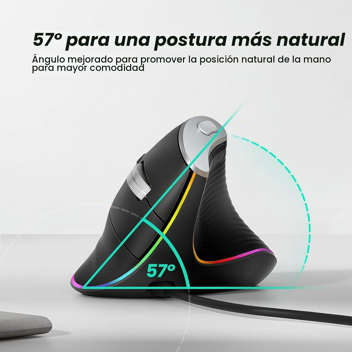 Nulea M504 Ratón Vertical con Cable, Ratón Ergonómico USB Óptico co...