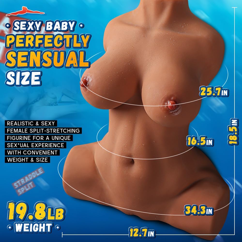 Muñeca sexual de 19.8 libras para hombres con torso y pechos grande...