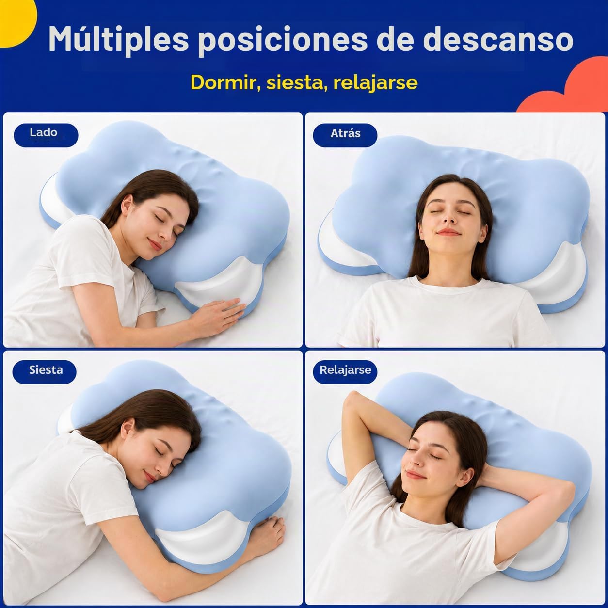 DIICRIN Almohada cervical de espuma viscoelástica para personas que...