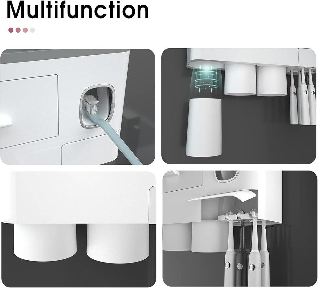 iHave Soportes para cepillos de dientes montados en la pared con |...