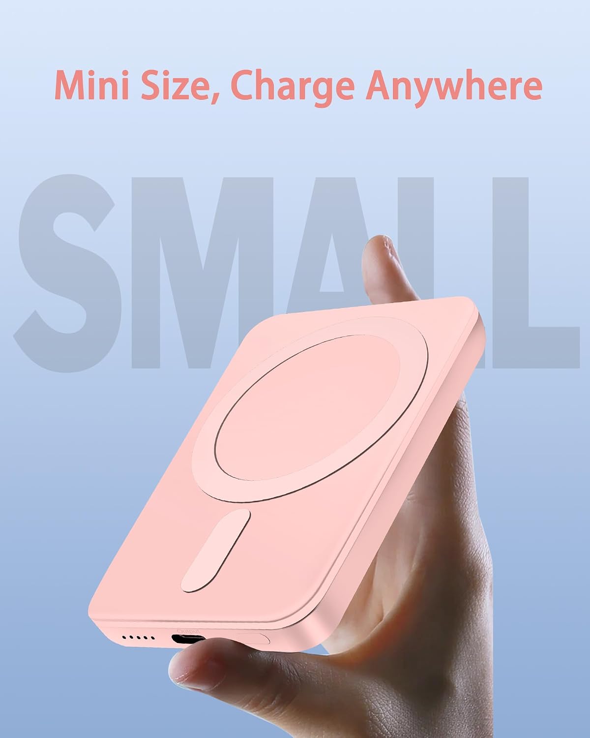 Miady Cargador portátil magnético para iPhone 5000mAh | Mini cargad...