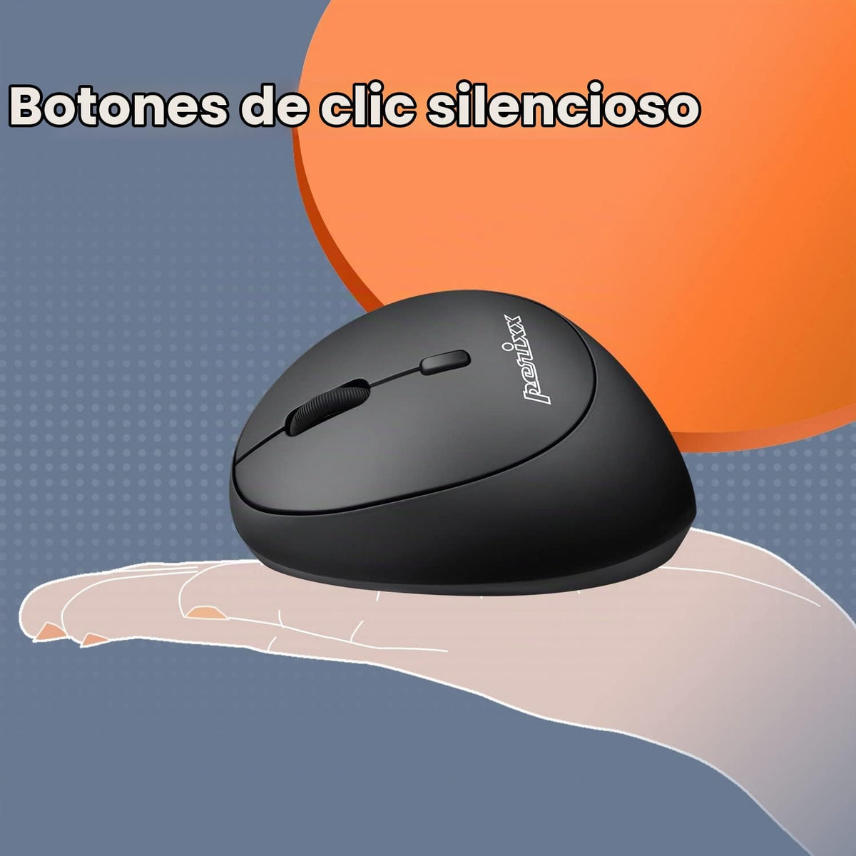 Perixx Perimice-719L, ratón vertical inalámbrico para zurdos, tamañ...