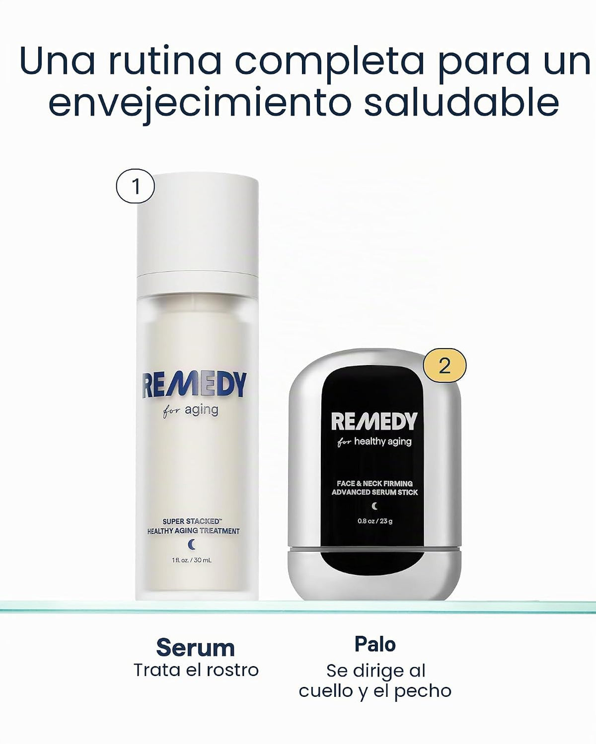 REMEDY Suero en barra reafirmante para rostro y cuello para piel cr...