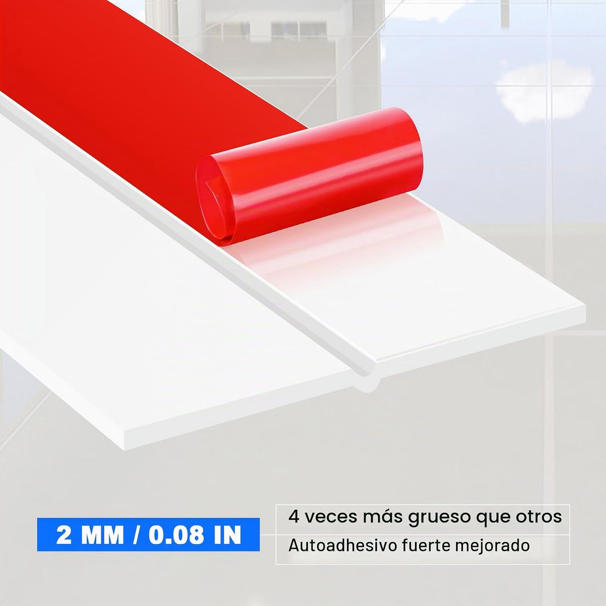 ToLanbbt Tira de sellado de silicona para puerta, tira de sellado d...