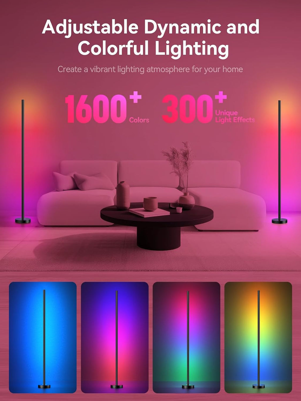 OIYN Smart RGBICW Lámpara de Pie LED de Esquina Paquete de 2 - 16 M...