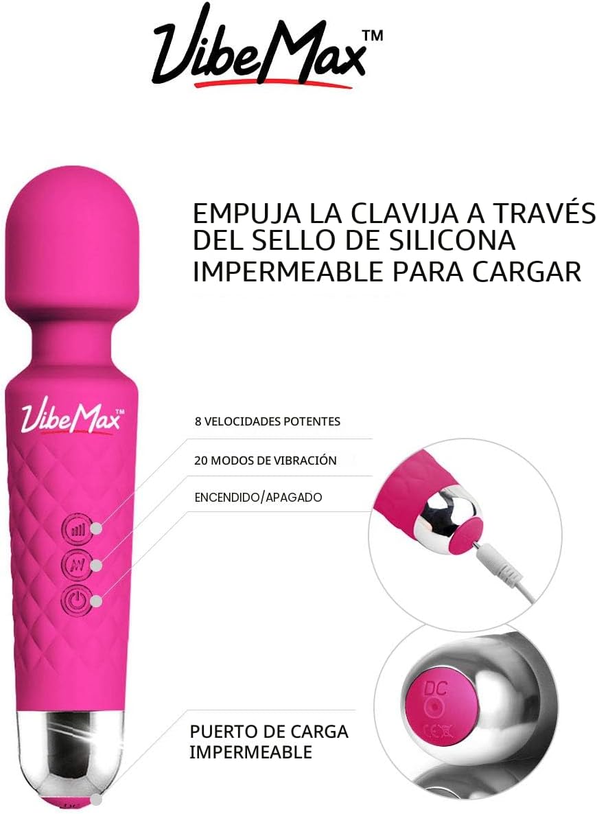 VibeMax Masajeador personal recargable, potente vibración de múltip...