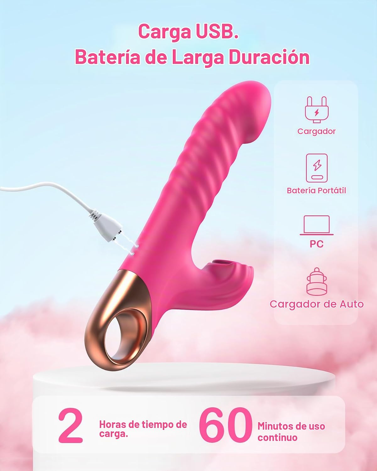 Consolador vibrador de empuje juguete sexual para mujeres, juguetes...