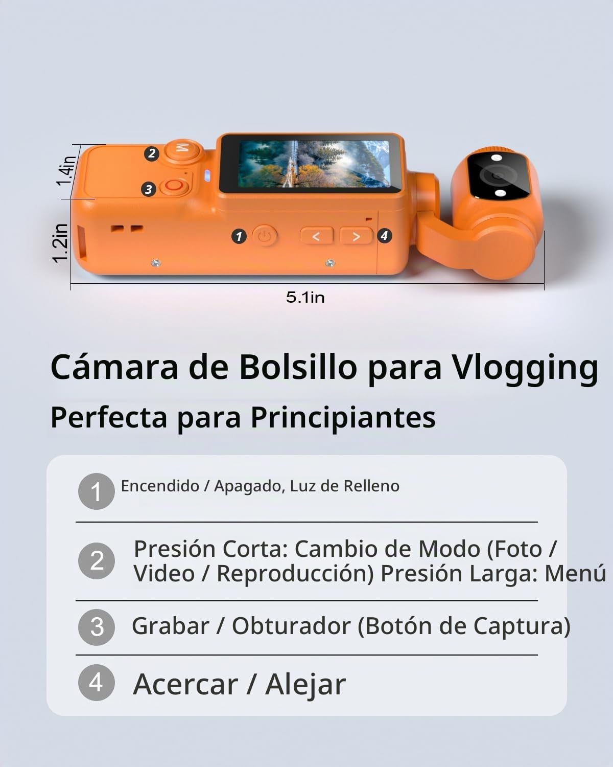 CGXUED Cámara Vlogging, Mini Videocámara, Cámara de Video Portátil...