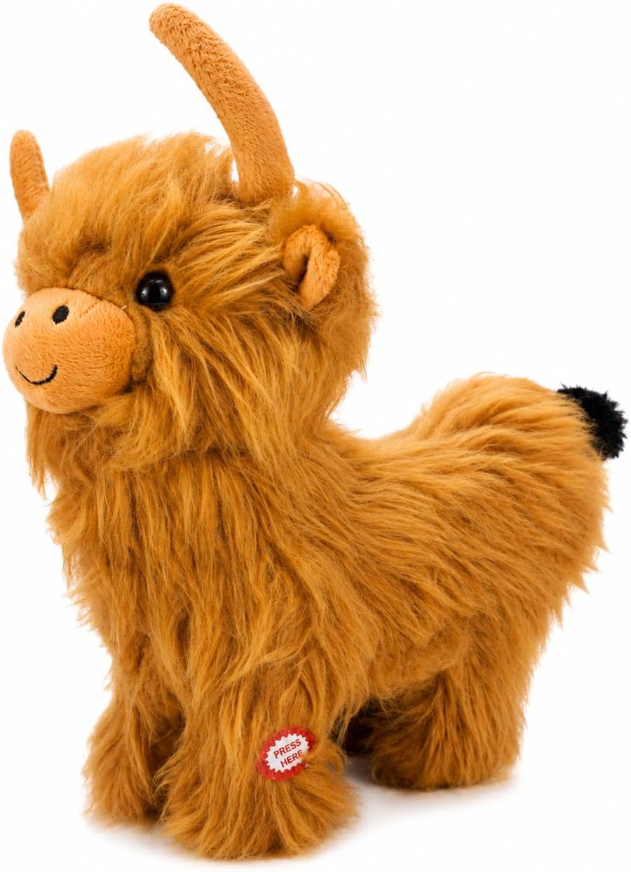 Gfilay Peluche de vaca bailando de las tierras altas con música | A...