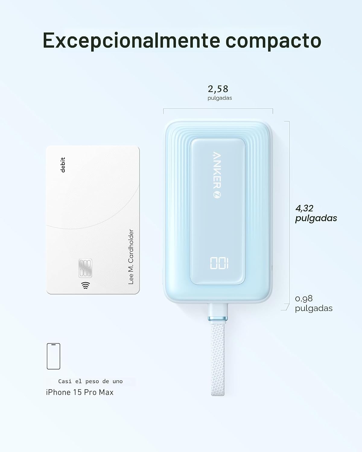 Anker Power Bank, 10,000 mAh 30 W con cargador portátil USB-C esenc...