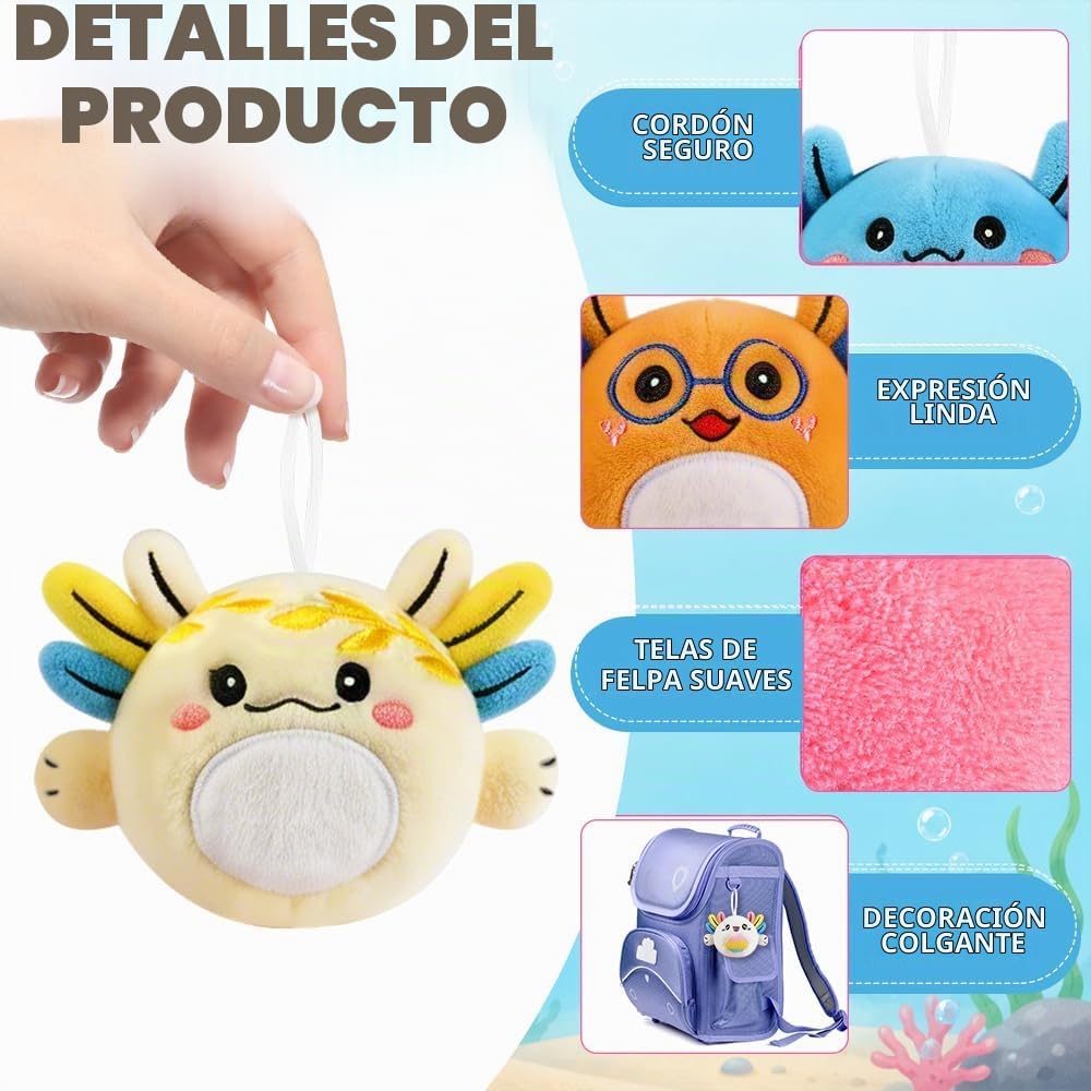 YUJUN 24 piezas de juguete de peluche para niños, juguete de ajolot...