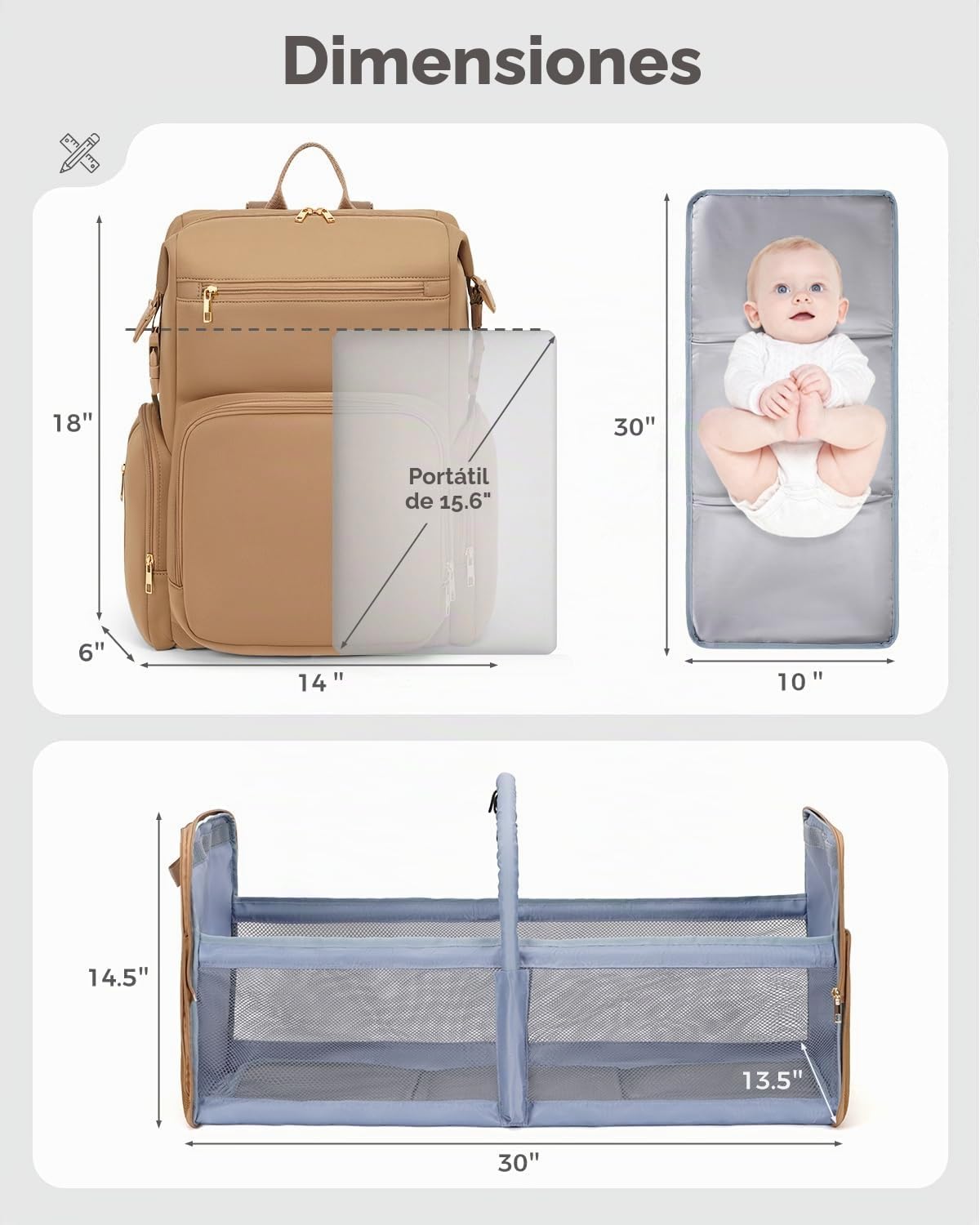 CEI-CEI Bolsas de pañales de neopreno con bolsillos aislados, bolsa...