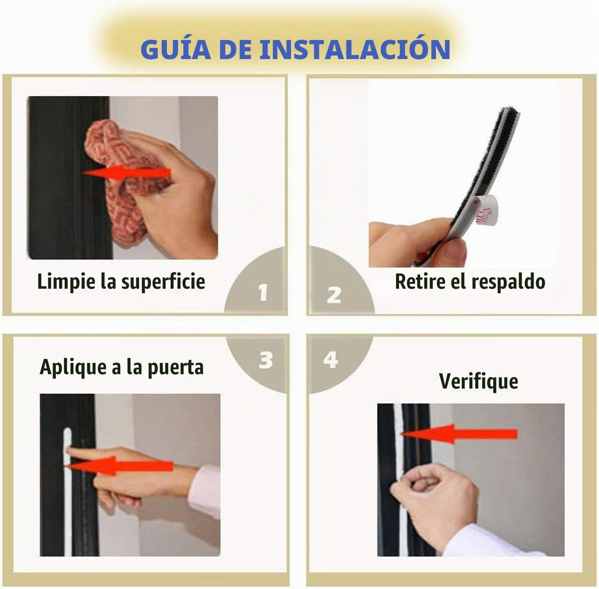 NNICEHTS Burlete de cepillo para ventanas corredizas y puertas late...