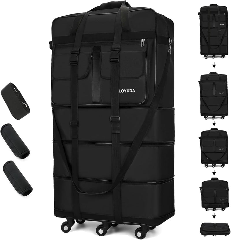 Gloyuda Equipaje expandible de 130 L, maleta de 40 pulgadas con rue...