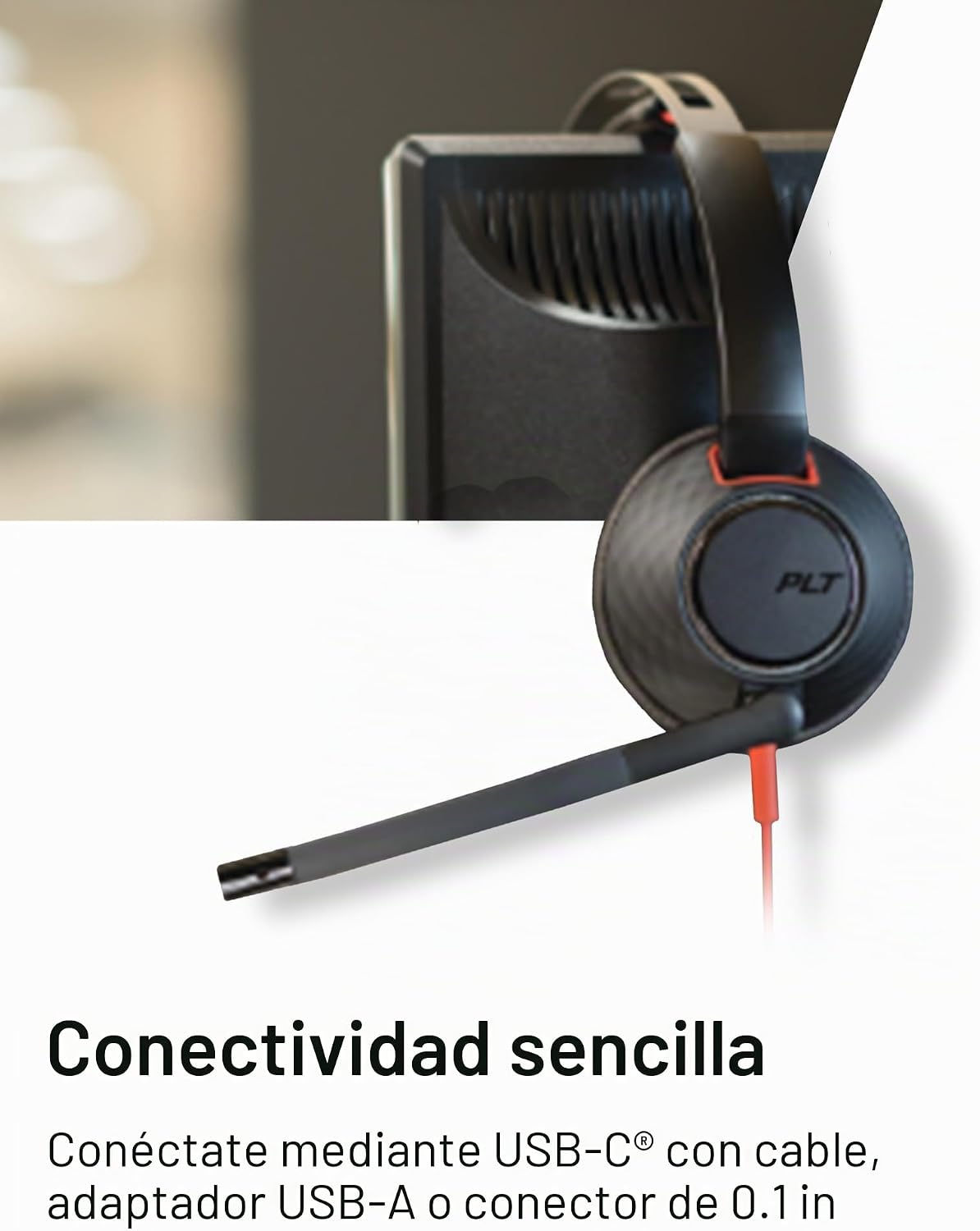 Poly Blackwire 5220 - Auriculares con cable - Micrófono flexible -...