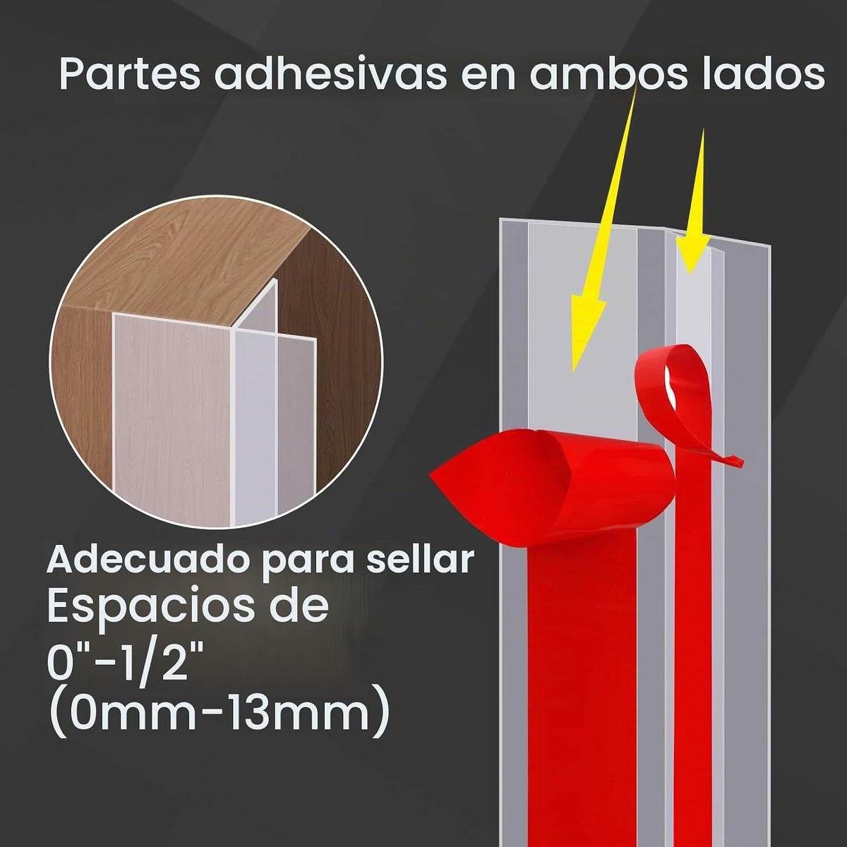 Burlete de silicona en forma de T de 20 pies, tapón autoadhesivo pa...