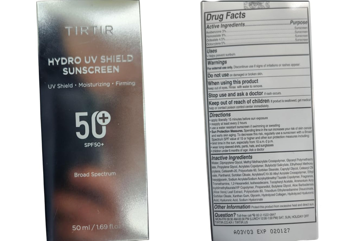 TIRTIR Hydro UV Shield Protector solar | SPF 50+ amplio espectro UV...