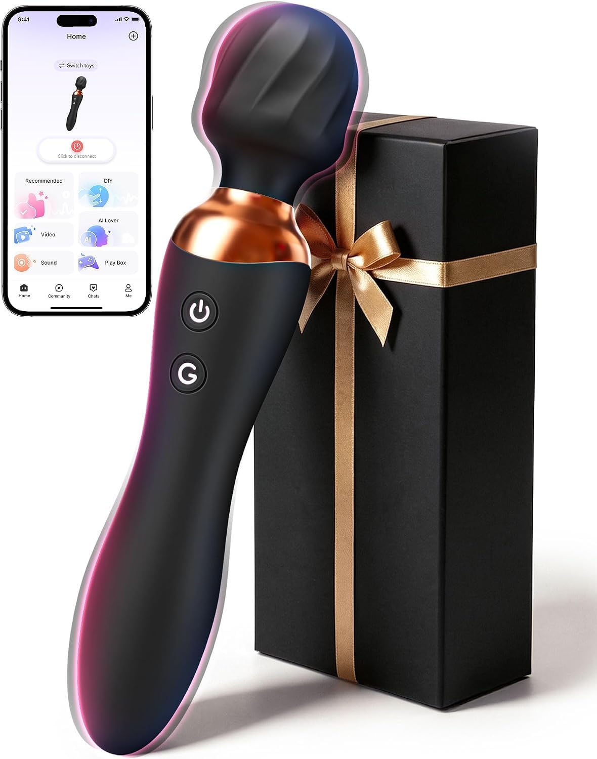MOOLIGIRL Masajeador de mano vibrador de doble extremo, herramienta...