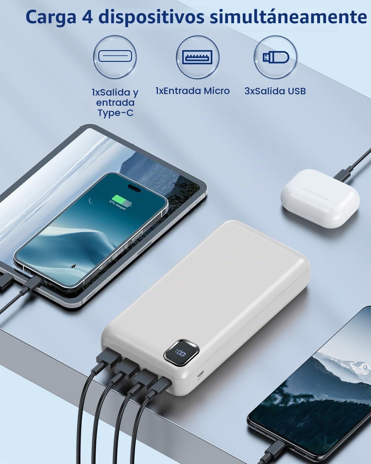 Eliegntist Cargador portátil de 50000 mAh, cargador de batería exte...