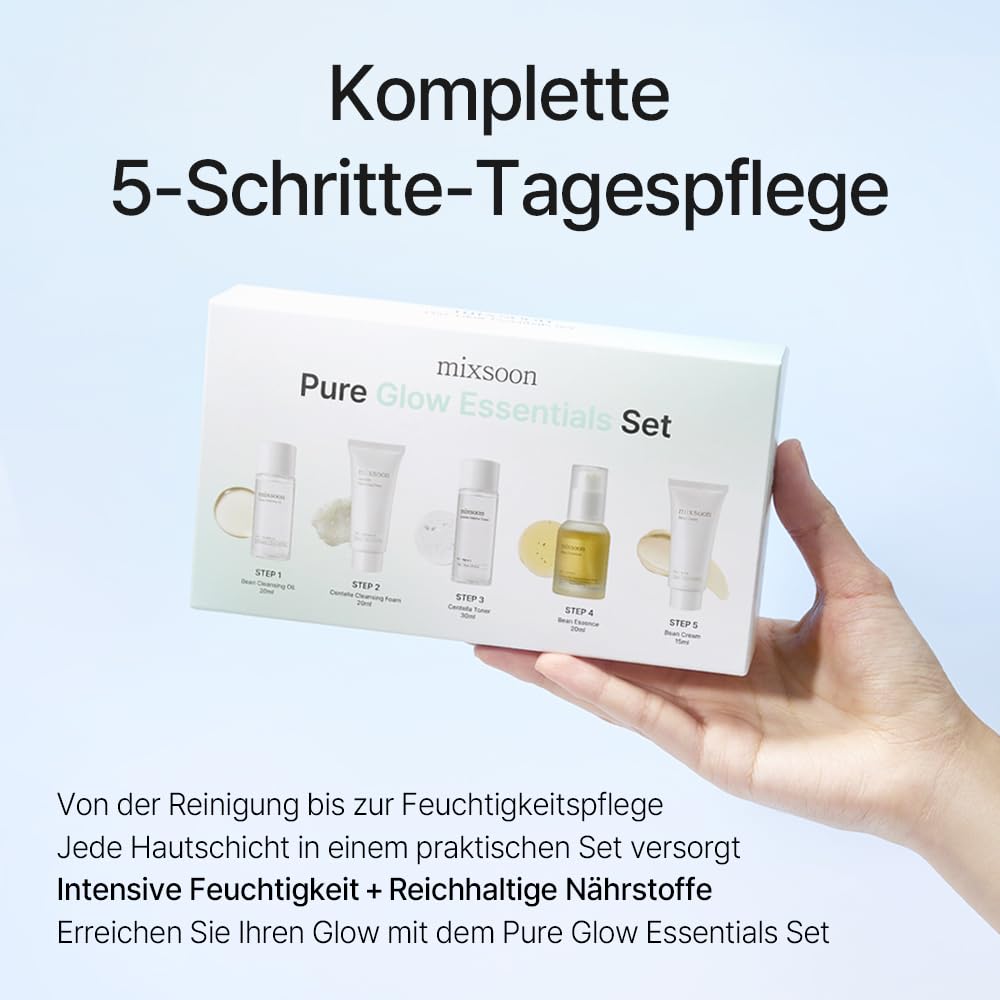 mixsoon Pure Glow Essentials Set - Kit de cuidado de la piel de 5 p...