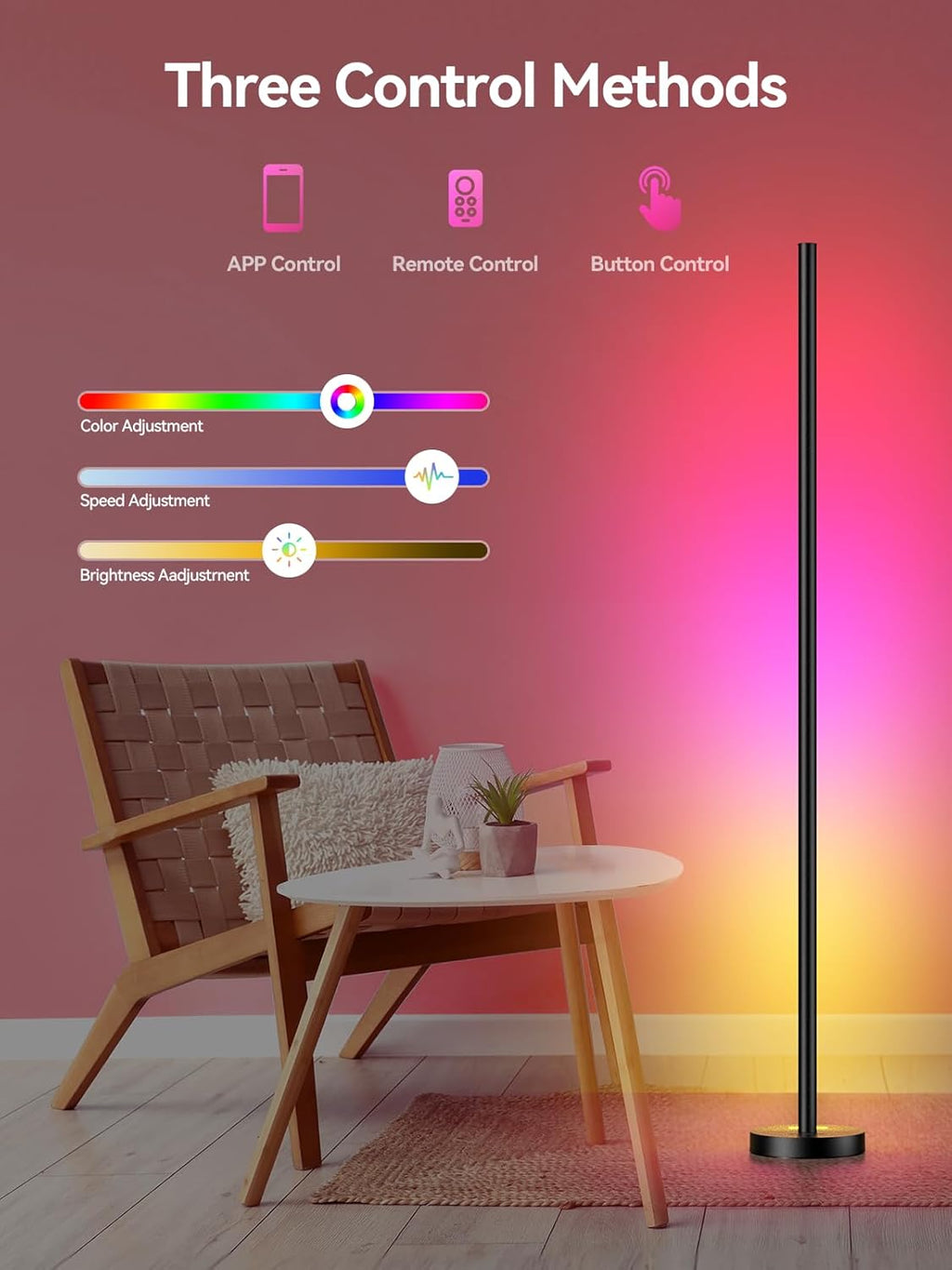 OIYN Lámpara de pie LED RGBICW inteligente - 16 millones de colores...