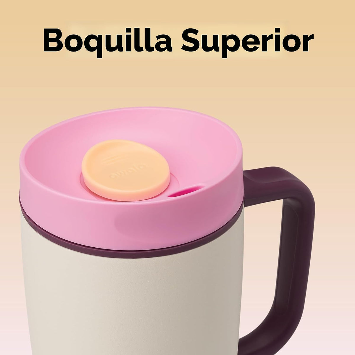 Owala SmoothSip Slider - Taza de viaje aislada de acero inoxidable...
