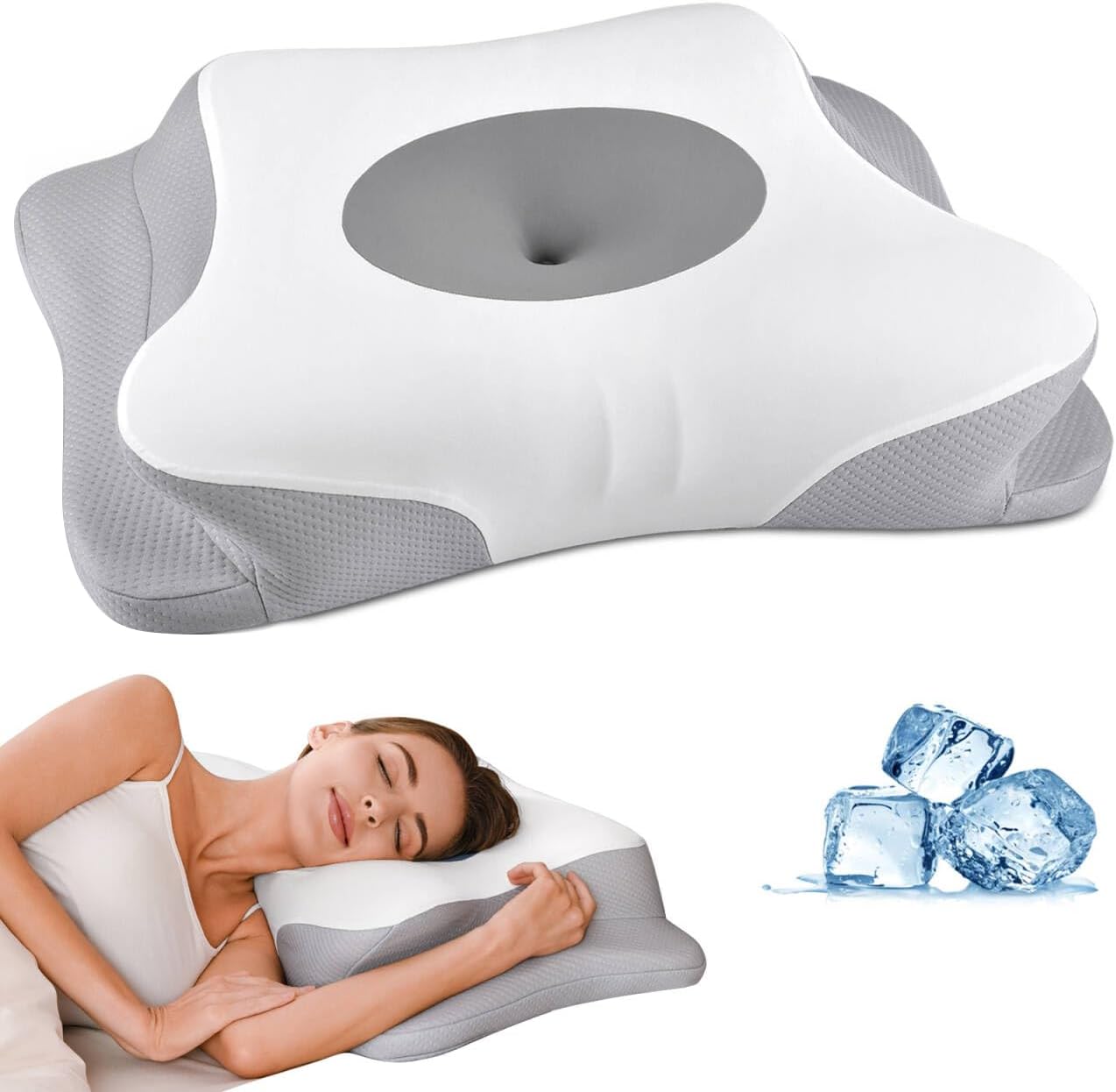 Almohada cervical para el cuello para aliviar el dolor, almohadas d...